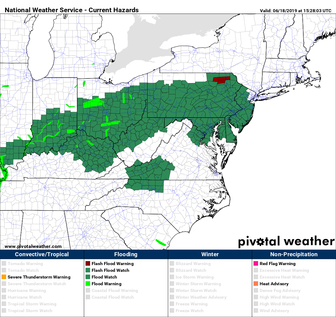 A flash flood watch is in effect, too